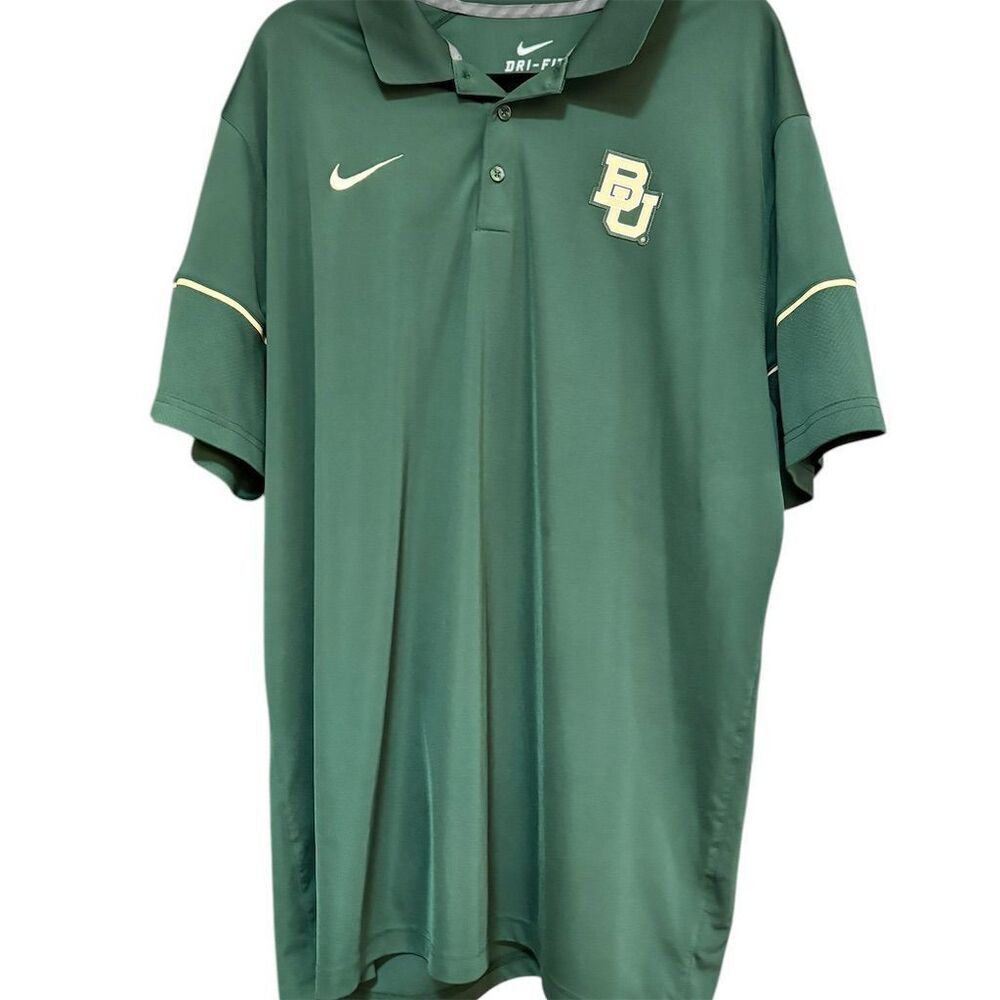 Nike Men's 2XL Baylor University Green‎ Polo Shirt Golf Casual